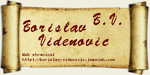 Borislav Videnović vizit kartica